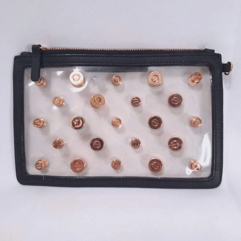 Sophia Webster Clear Pouch Colorful Gem Wristlet Bag‎ Clutch no Strap